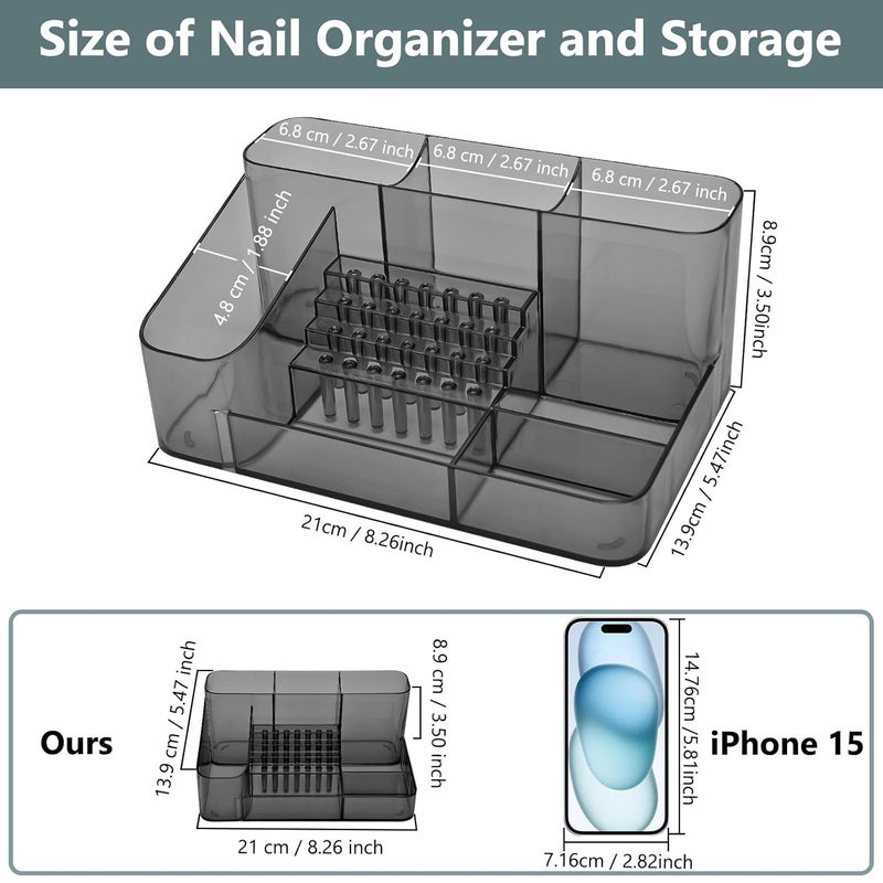 CGBE Nail Drill Machine & Nail Drill Holder, 28 Holes Acrylic Drill Bit Holder for Nails, Professional Nail Organizer and Storage Box Case (Not Including Nail Drill Machine & Bit) - Gray - Image 5